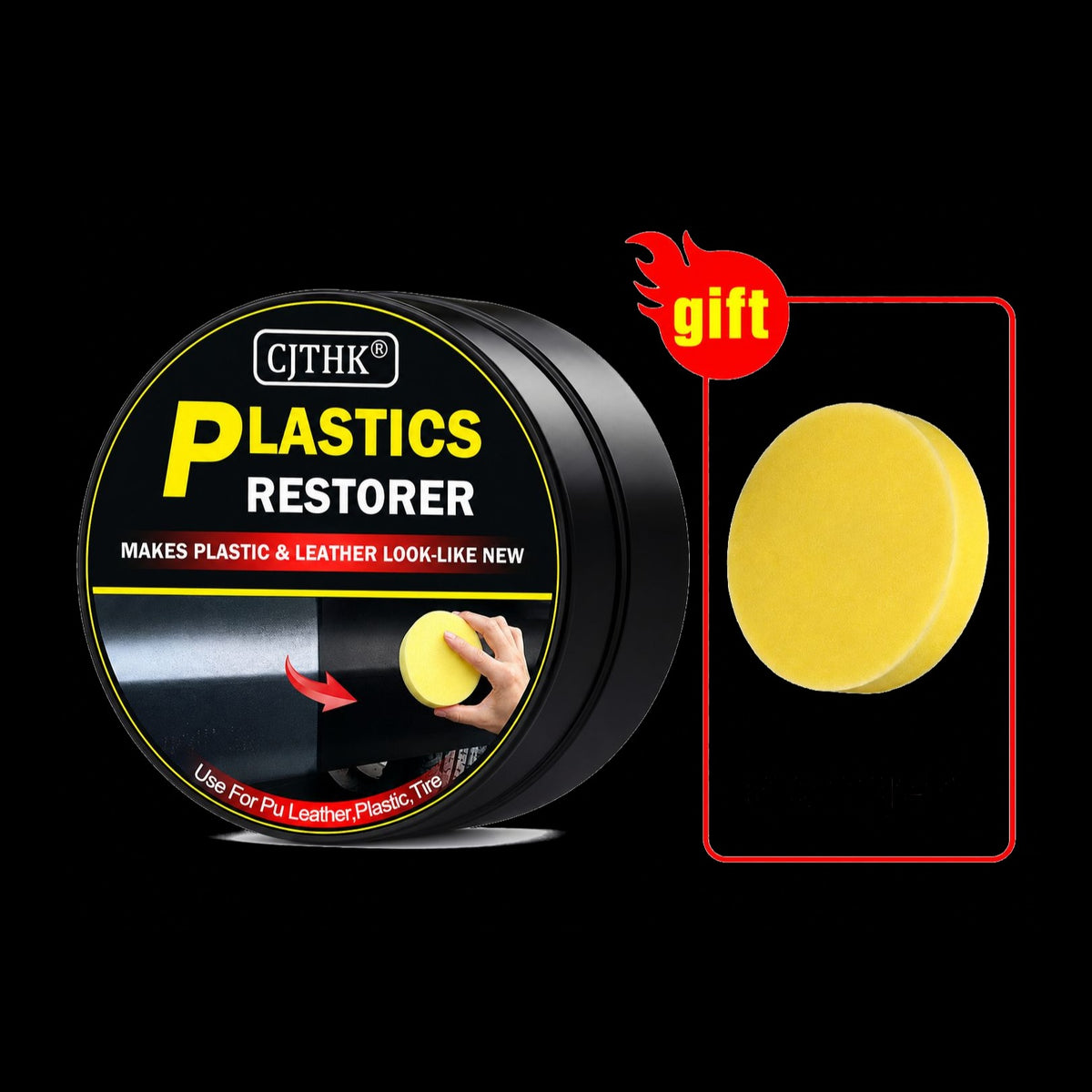 Restaurador de Plásticos y Cuero CJTHK 100 g con Esponja