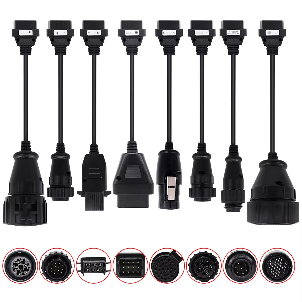Set 8 Cables Diagnóstico Camiones OBD2 TCS CDP Multidiag