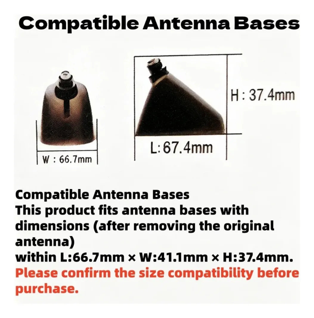 Antena Aleta de Tiburón Universal AM/FM para Auto Negro Brillante