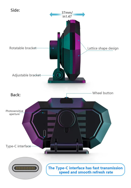 Pantalla HUD Digital OBD2 + GPS P24 – Velocímetro, Consumo, Inclinómetro y más