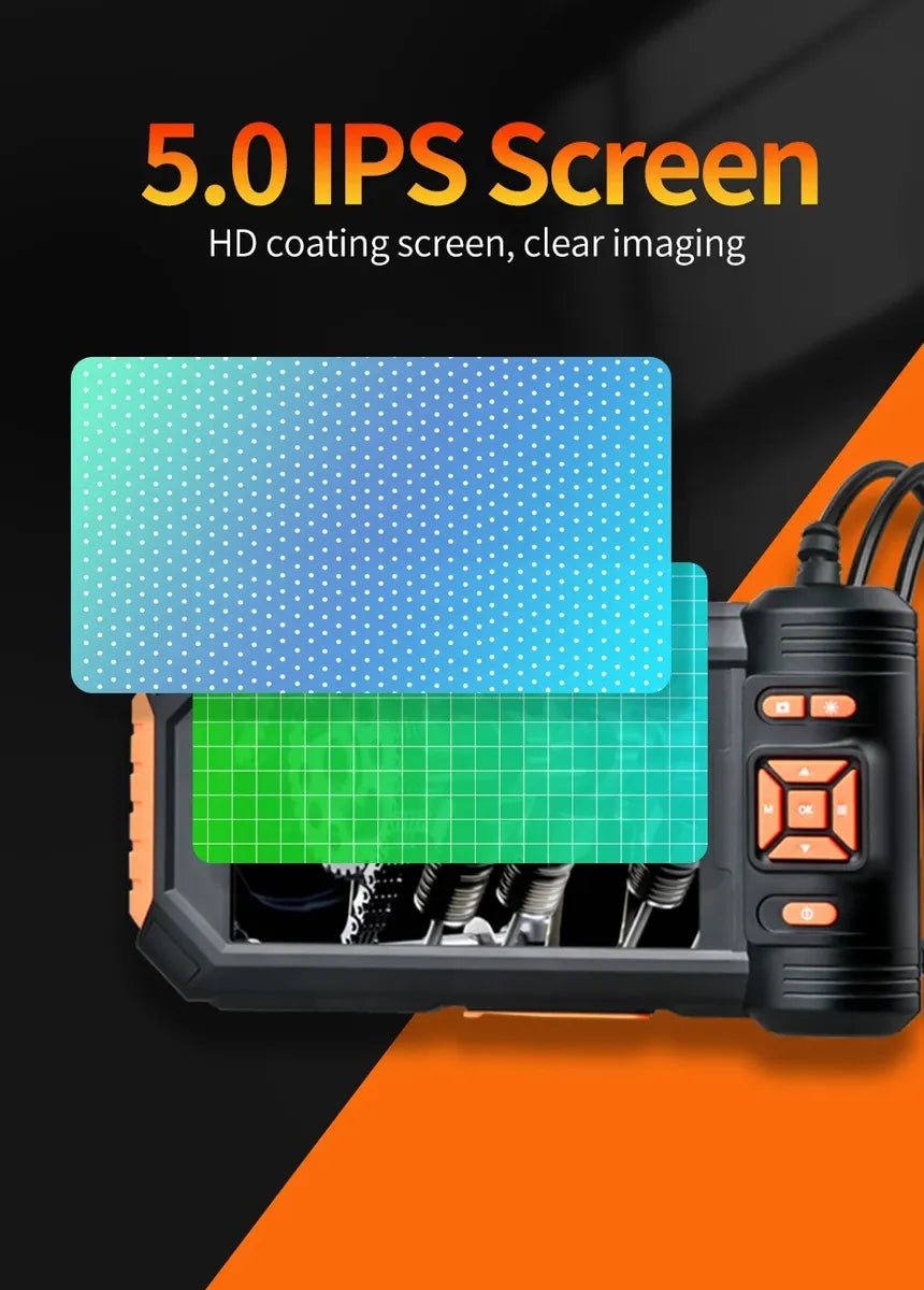 Endoscopio Industrial Doble Lente 1080P 10M Pantalla 5" IP67