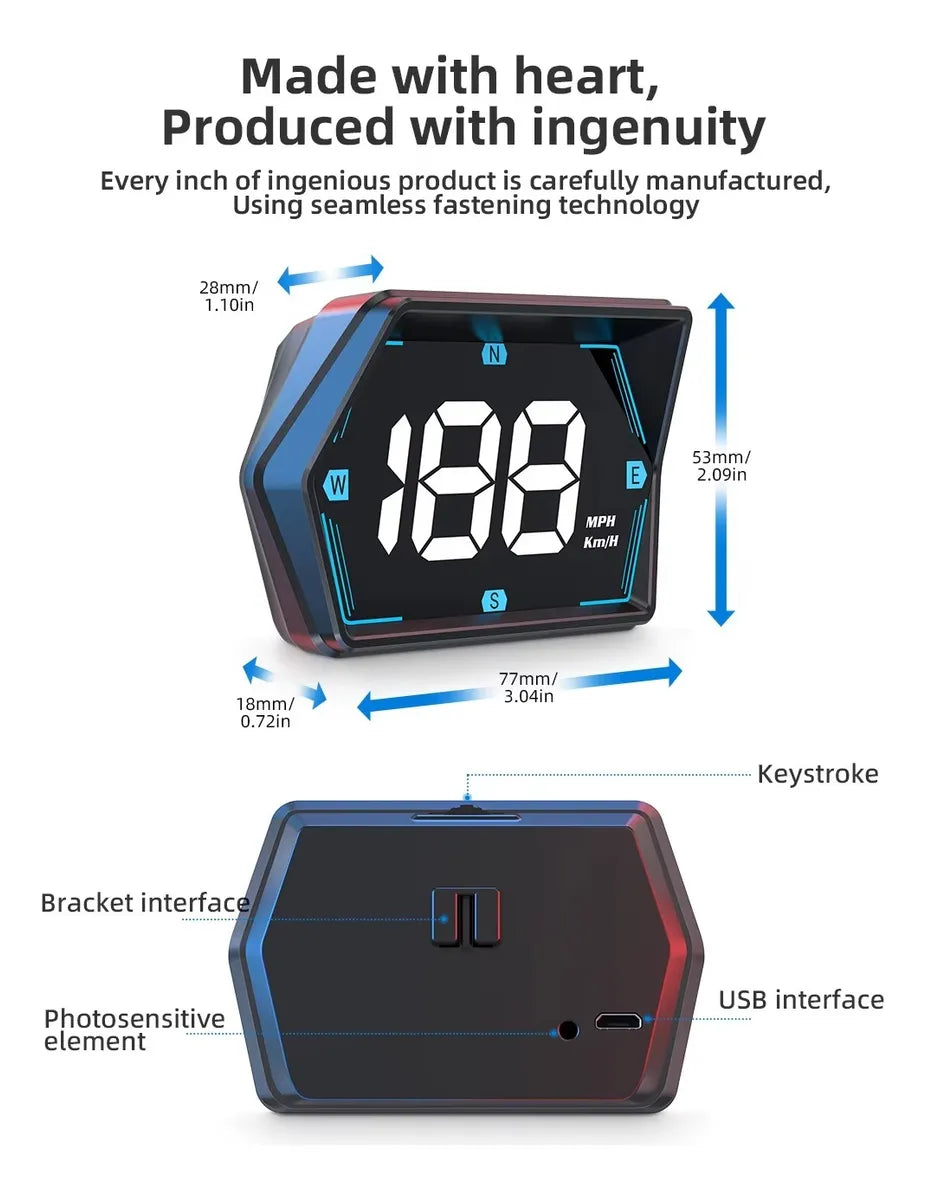 Velocímetro Digital G20 HUD GPS Universal – Pantalla Frontal