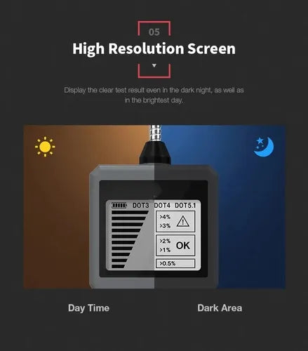 Probador Digital Líquido De Frenos BF200 LED DOT3 DOT4 DOT5.1