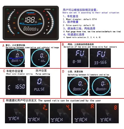 Tablero Velocímetro Digital LED Universal para Motocicleta