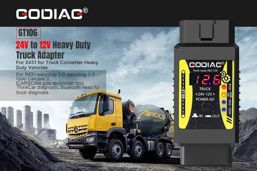 GODIAG GT106 Adaptador 24V a 12V para Diagnóstico de Camiones - vista 4