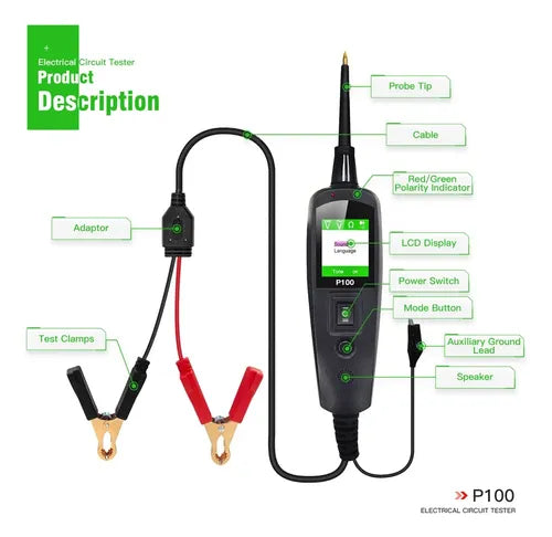 Probador de Circuito Eléctrico Automotriz – Punta Lógica 12V/24V