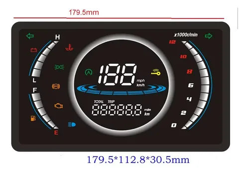 Tablero Velocímetro Digital LED Universal para Motocicleta