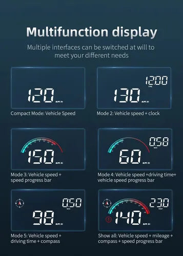 Velocímetro Digital Universal HUD M22 GPS – Proyección en Parabrisas