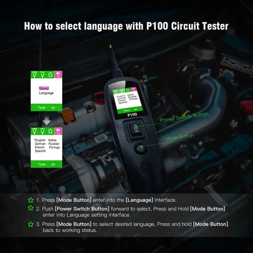 Probador de Circuito Eléctrico Automotriz – Punta Lógica 12V/24V