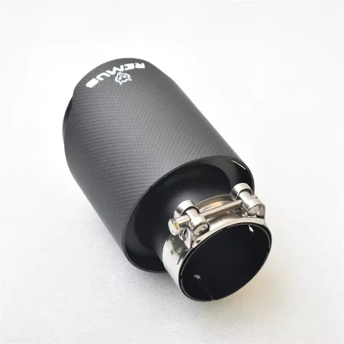 Cola de Tubo de Escape Universal Acero Inoxidable + Fibra de Carbono