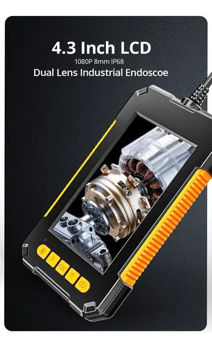 Cámara Endoscópica Industrial IP68 1080P – Pantalla 4.3" IPS + Cable 5m + Lente 8mm