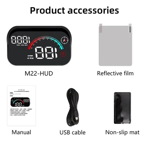 Velocímetro Digital Universal HUD M22 GPS – Proyección en Parabrisas