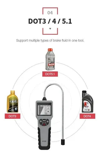 Probador Digital Líquido De Frenos BF200 LED DOT3 DOT4 DOT5.1