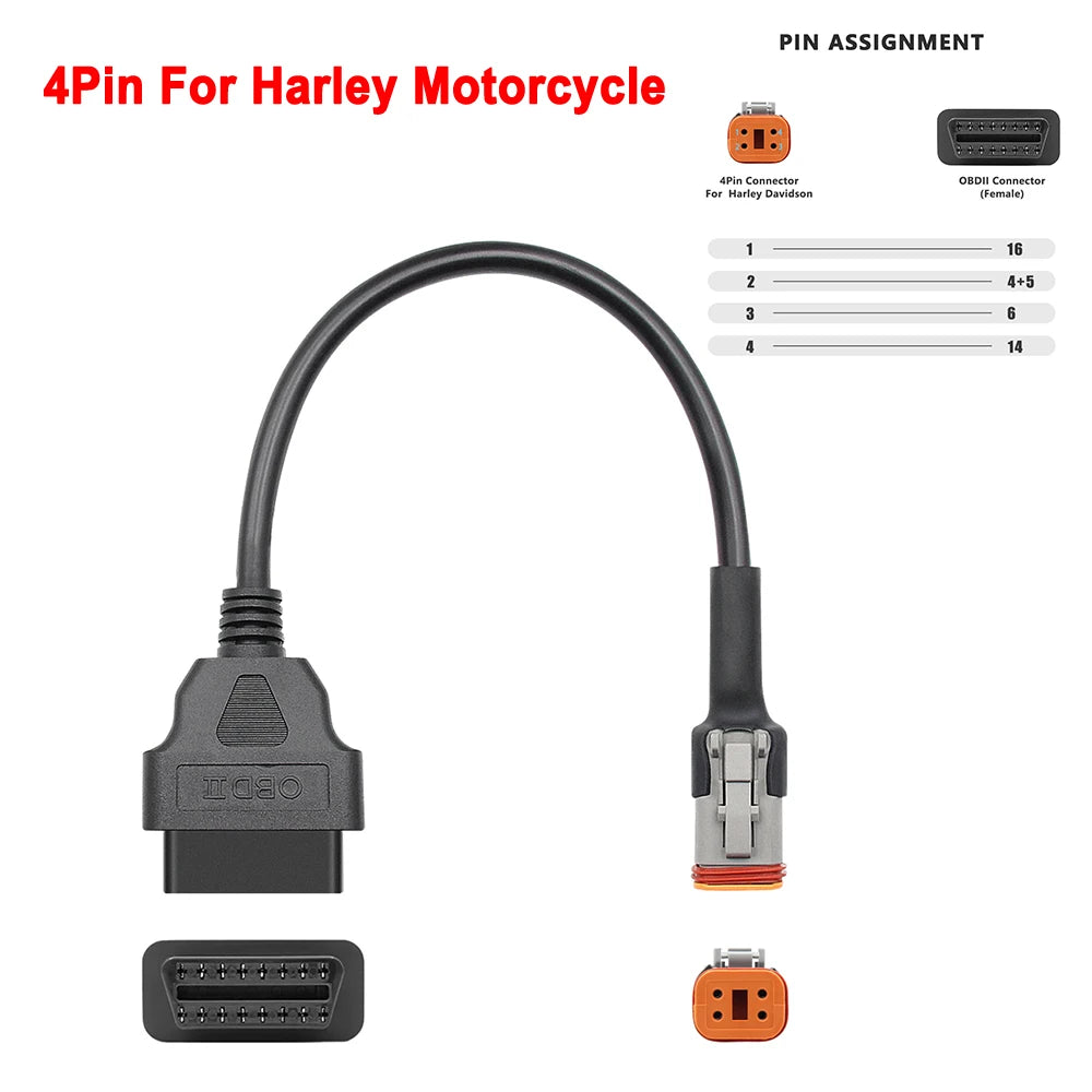 Cable Conector OBD2 para Motocicletas – Varias Marcas y Pines