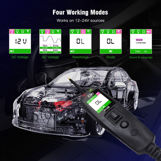 Probador Circuitos Eléctricos JDiag P100 12V 24V 10M