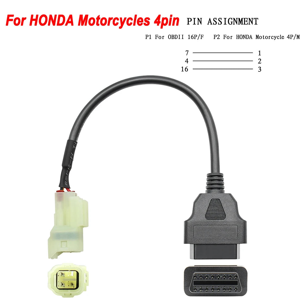 Cable Conector OBD2 para Motocicletas – Varias Marcas y Pines