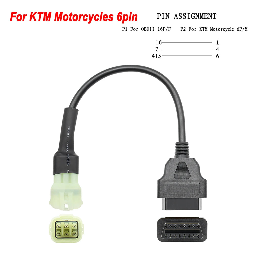 Cable Conector OBD2 para Motocicletas – Varias Marcas y Pines