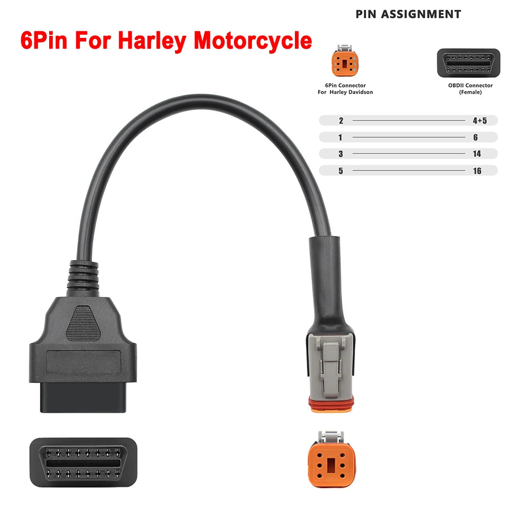 Cable Conector OBD2 para Motocicletas – Varias Marcas y Pines