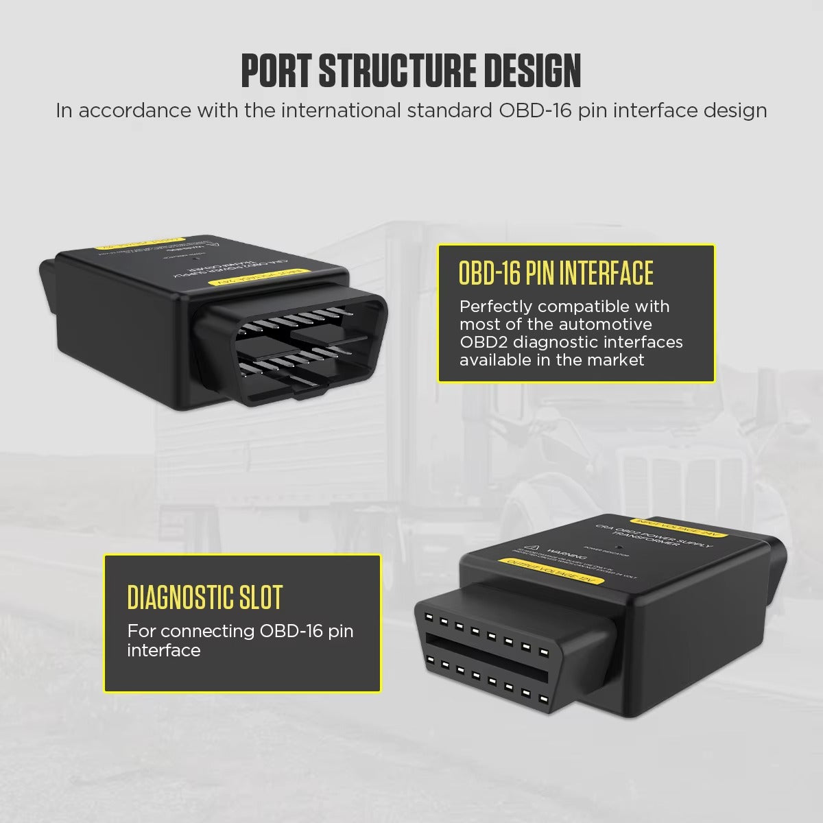 Adaptador AUTOOL 24V a 12V para Diagnóstico OBD Fuente de Alimentación OBD para Camiones, Buses y Maquinaria 24V