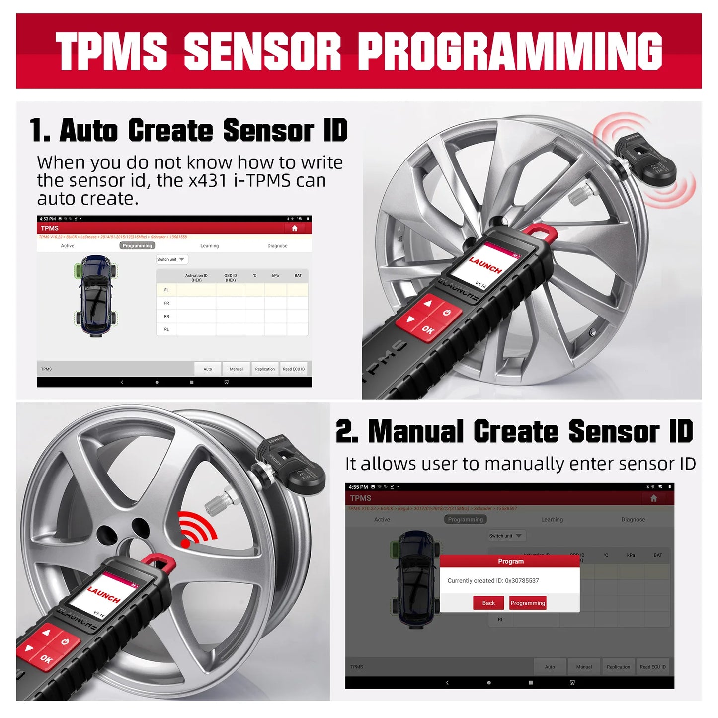 LAUNCH X431 i-TPMS – Herramienta Profesional para Sensores TPMS (315/433 MHz)