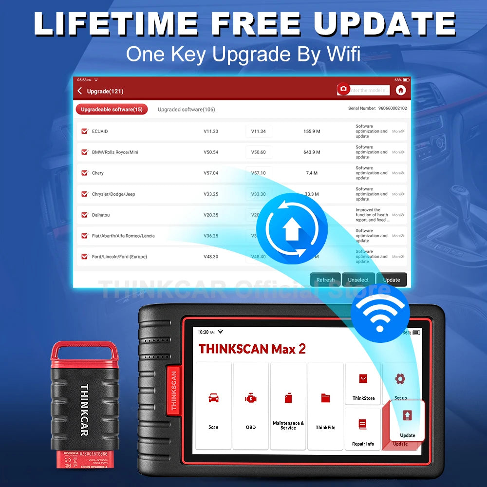 ThinkCar ThinkScan Max 2 – Escáner Automotriz Profesional con Codificación ECU y Pruebas Bidireccionales