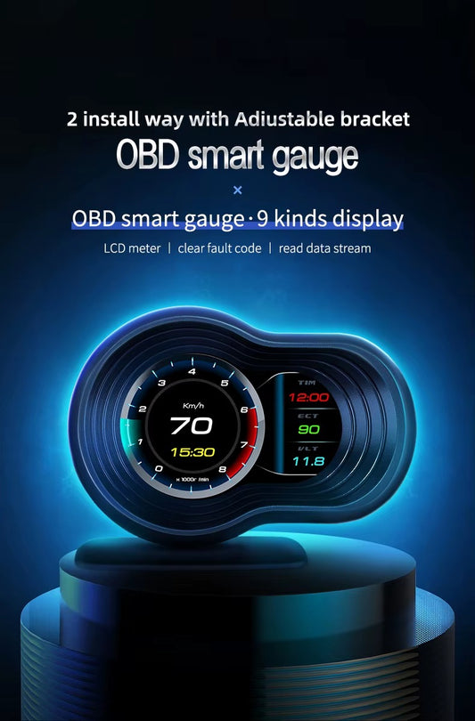 Medidor Digital Inteligente OBD2 HUD P12 – Velocidad, Diagnóstico y Computador de Viaje