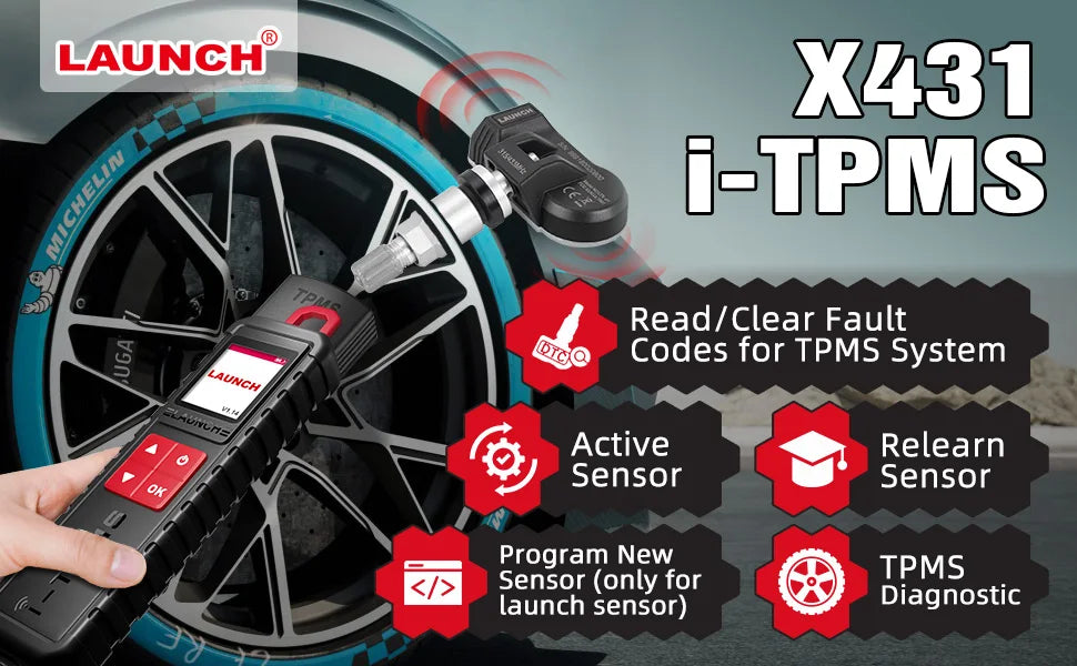 LAUNCH X431 i-TPMS – Herramienta Profesional para Sensores TPMS (315/433 MHz)