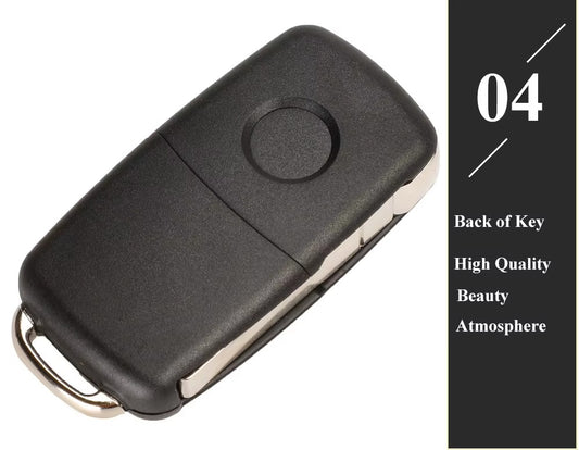 Llave Plegable Remota JINGYUQIN 3 Botones para VW – 434 MHz, Chip ID48