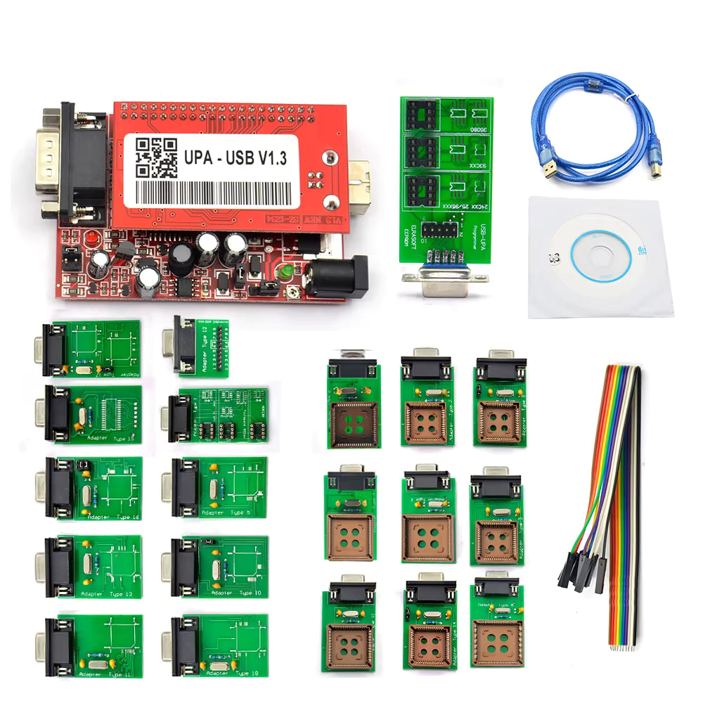 Programador Upa V1.3 + 20 Adaptadores Kit Ecu Eeprom