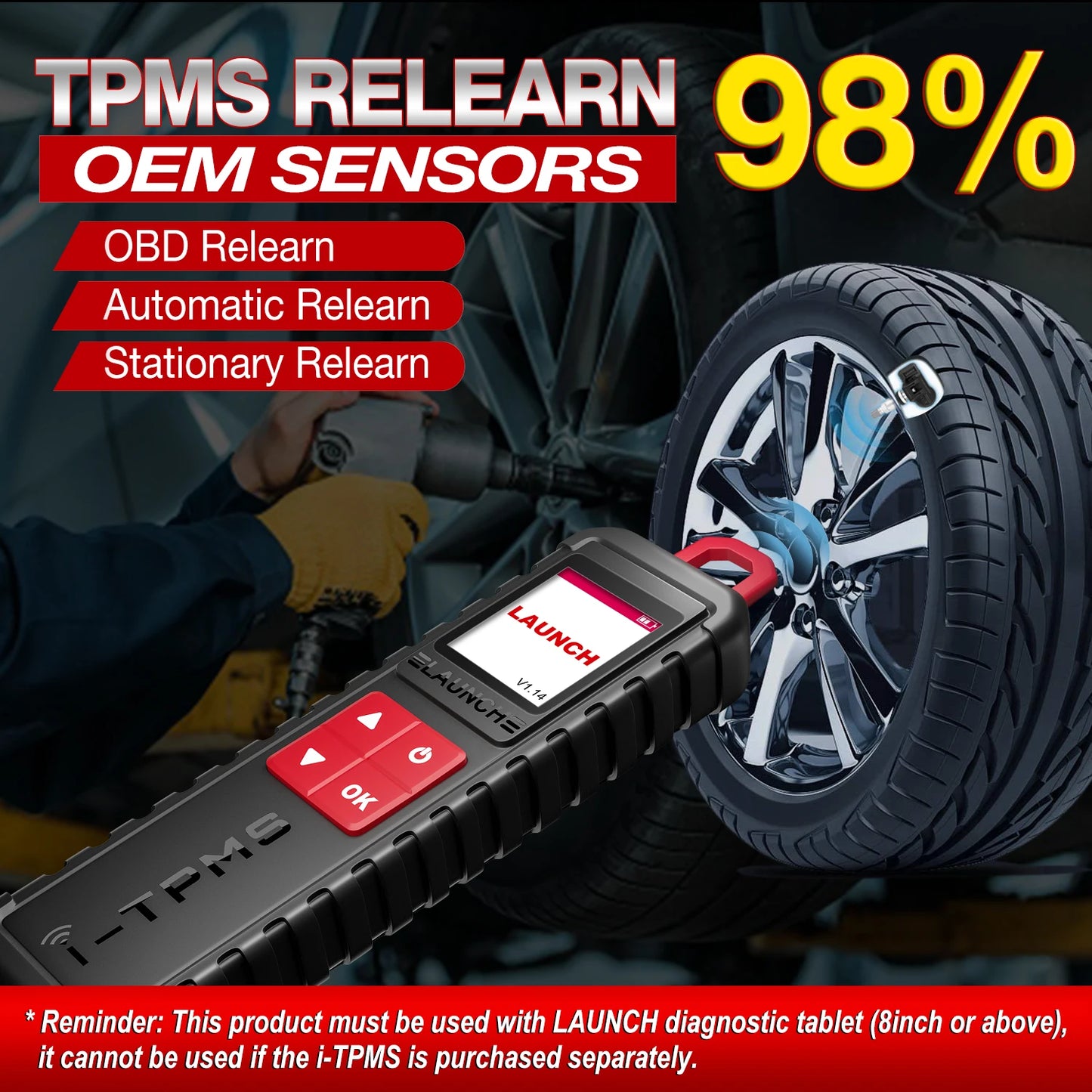 LAUNCH X431 i-TPMS – Herramienta Profesional para Sensores TPMS (315/433 MHz)