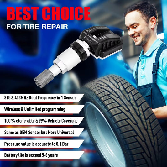 SENSOR TPMS LAUNCH LTR-05 RF 2 en 1 | Válvula de ALUMINIO (Metal) Profesional