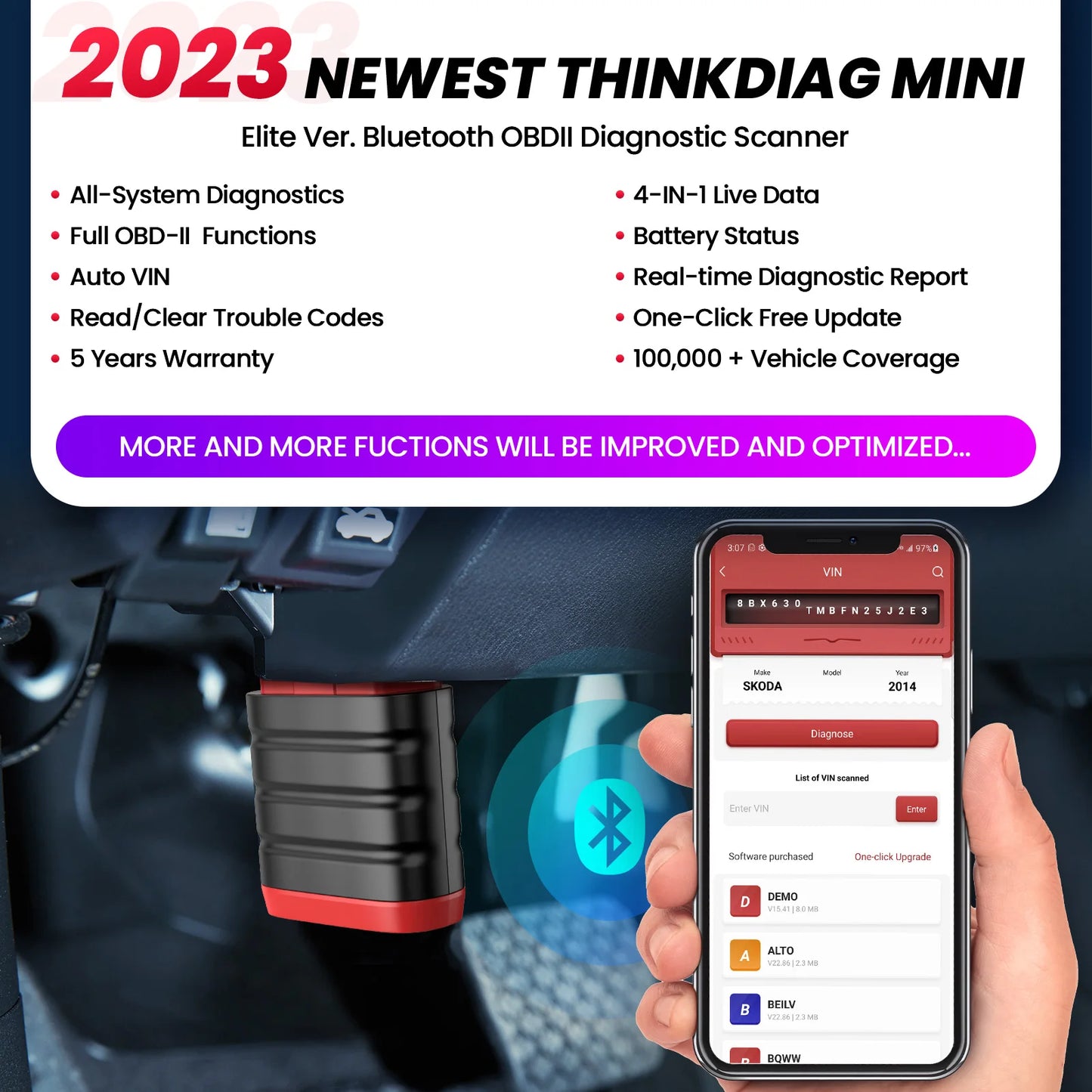 Scanner Automotriz Thinkcar ThinkDiag Mini OBD2 Multimarca
