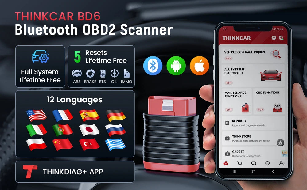 Thinkcar BD6 – Diagnóstico Completo con Actualizaciones de por Vida