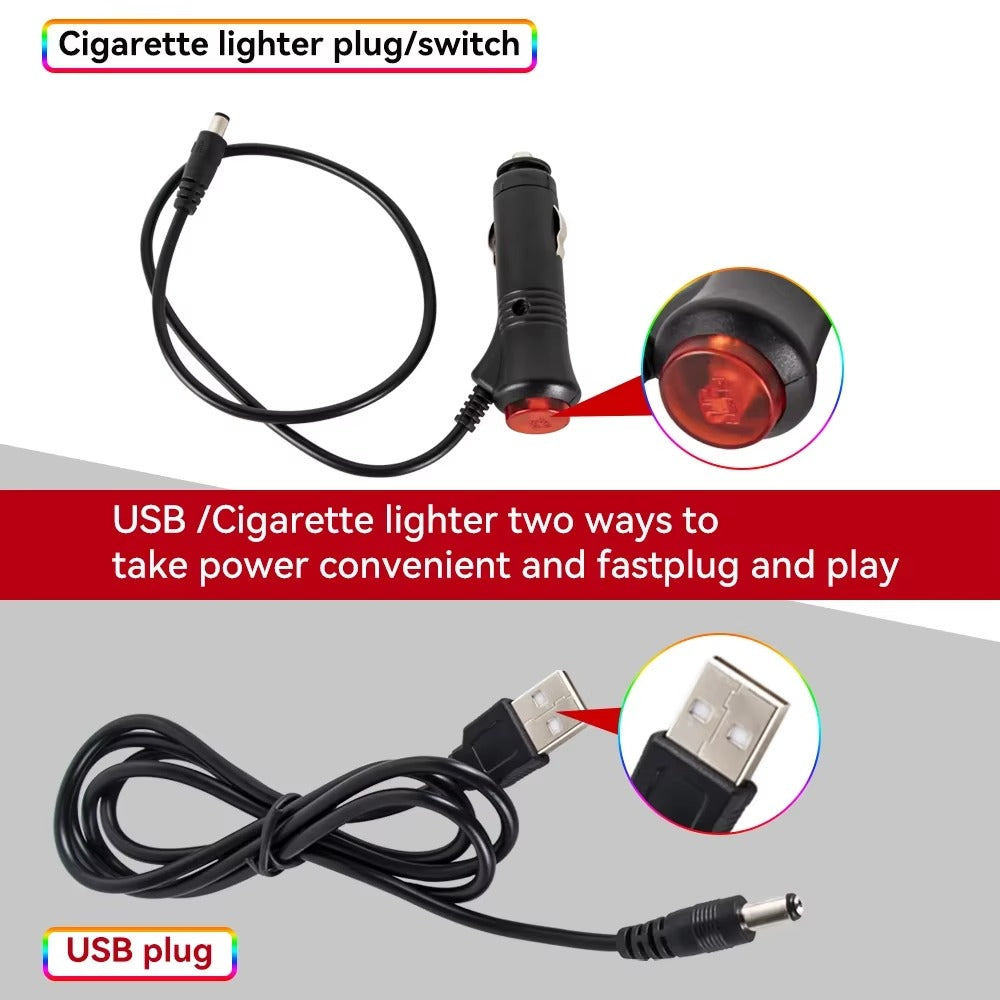 Kit de Neón LED RGB USB para Iluminación Ambiental de Vehículos