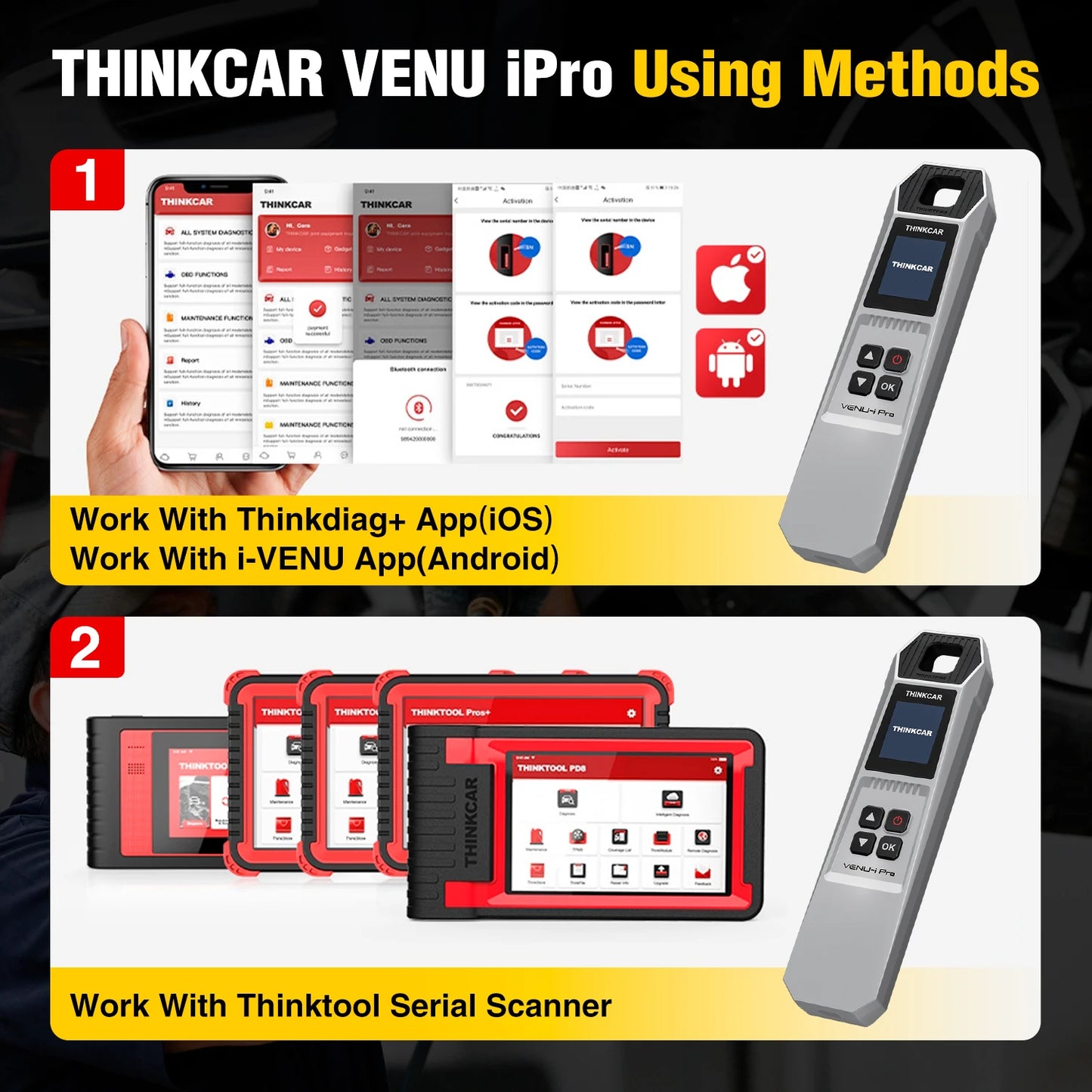 Thinkcar VENU iPRO – Escáner TPMS OBD2 Bluetooth