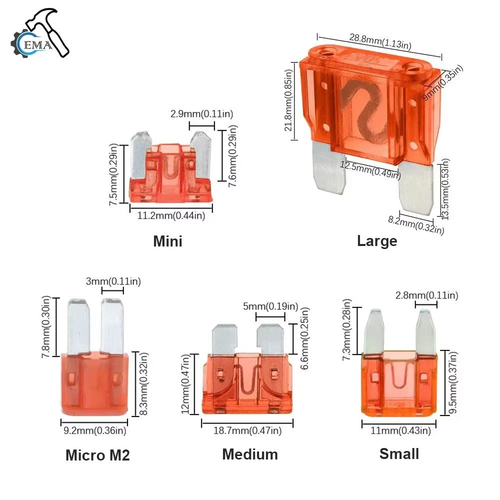 Kit Fusibles Automotriz 300 Piezas Micro Mini Estándar