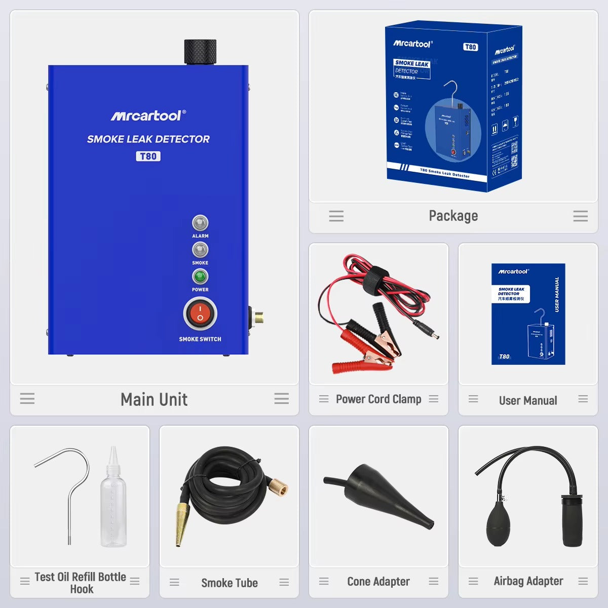 MR CARTOOL T80 – Detector de Fugas por Humo con Bomba Integrada
