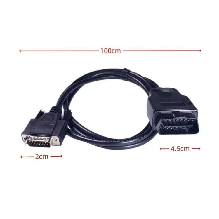 Cable OBD2 a DB15 / DB9 Extensión Diagnóstico 1MT OBDII 16 Pines