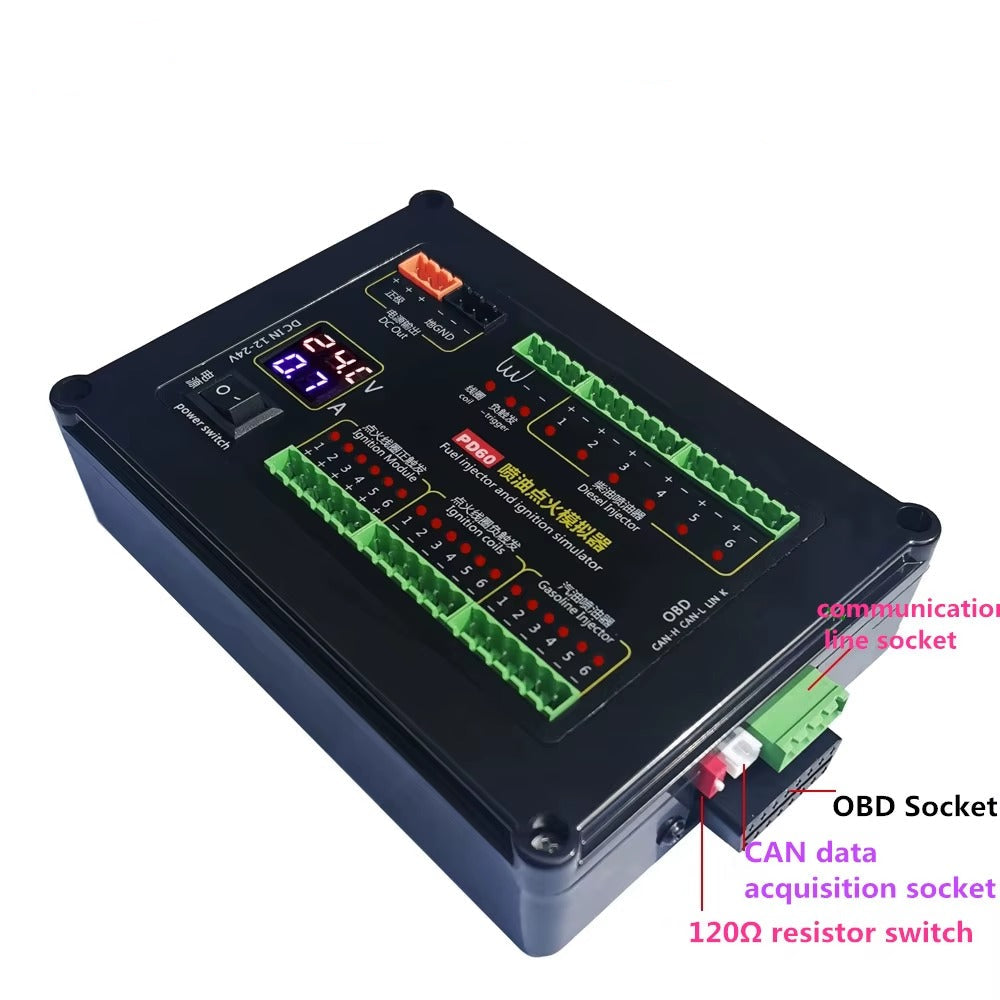 Simulador ECU PD60 – Encendido e Inyección de Combustible 12V/24V OBD CAN