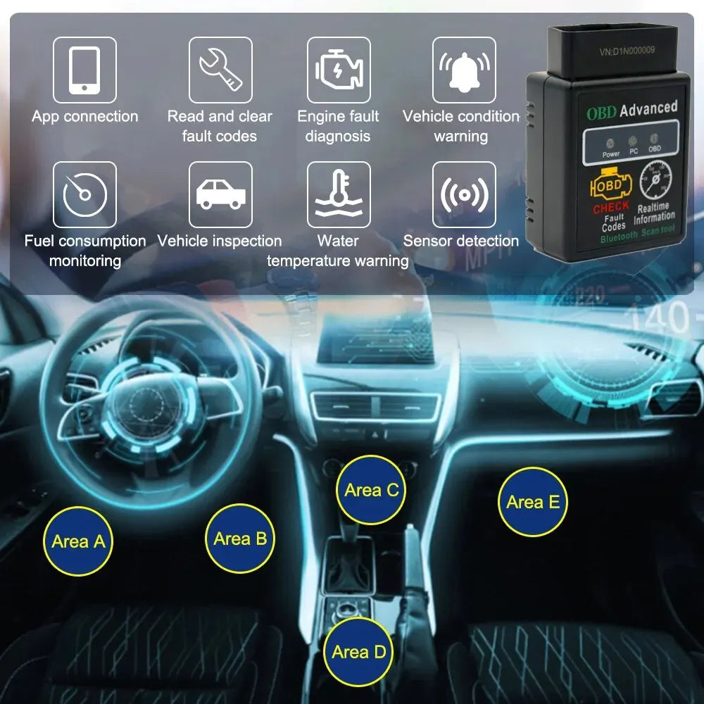 Escáner Automotriz Multimarca – ELM327 Bluetooth V1.5 OBDII Mini