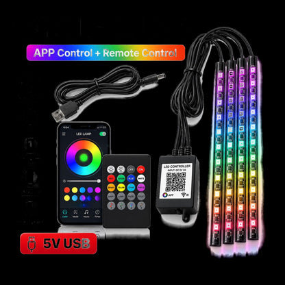Kit Luces LED RGB Interior Auto 48 LED