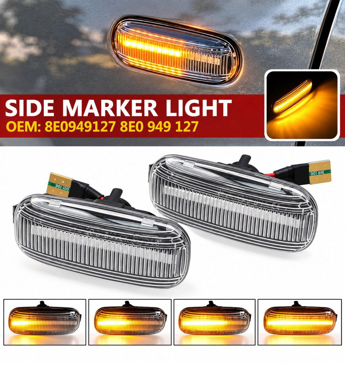 Intermitente Lateral LED Dinámico Audi Cristal
