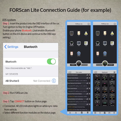 Adaptador OBD2 Vgate vLinker FD+ Bluetooth 4.0 FORScan Ford