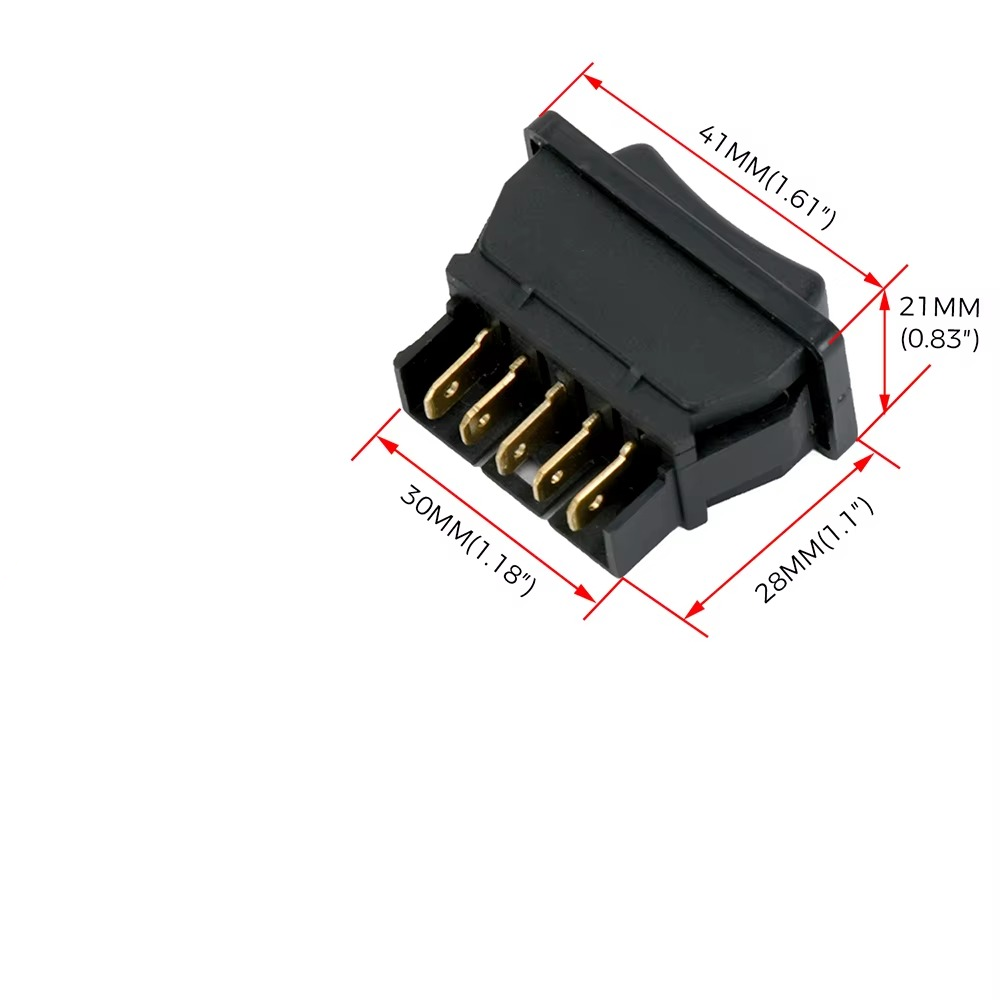 Interruptor Universal Elevalunas 5 Pines 12V 20A – Luz Roja