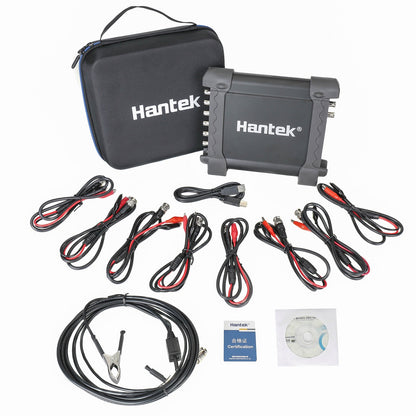 Hantek 1008C - Vista lateral con conectores