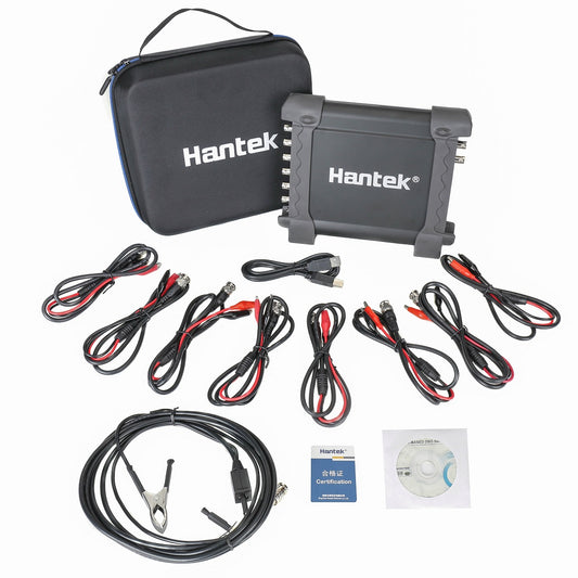 Hantek 1008C - Vista lateral con conectores
