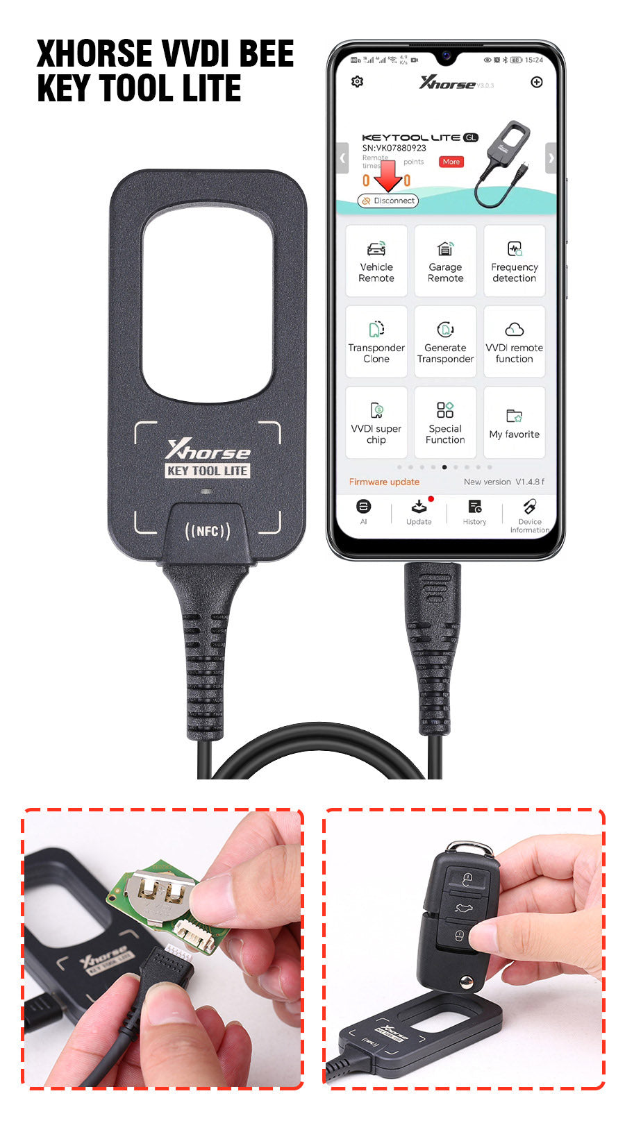 Xhorse VVDI BEE Key Tool Lite + Llaves