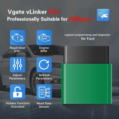 Adaptador OBD2 Vgate vLinker FD+ Bluetooth 4.0 FORScan Ford