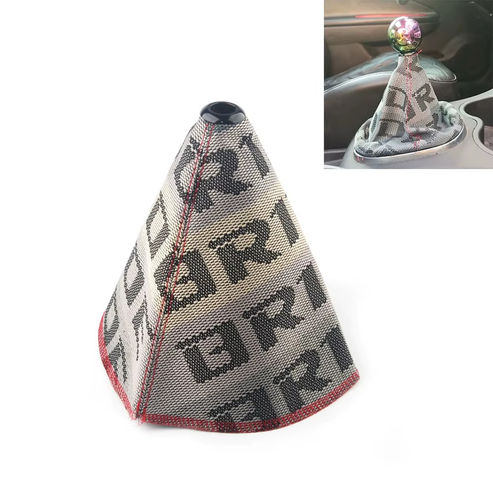 Cubierta de Palanca de Cambios Universal BRIDE Bota de Cambio Estilo JDM Racing Lona Roja y Negra