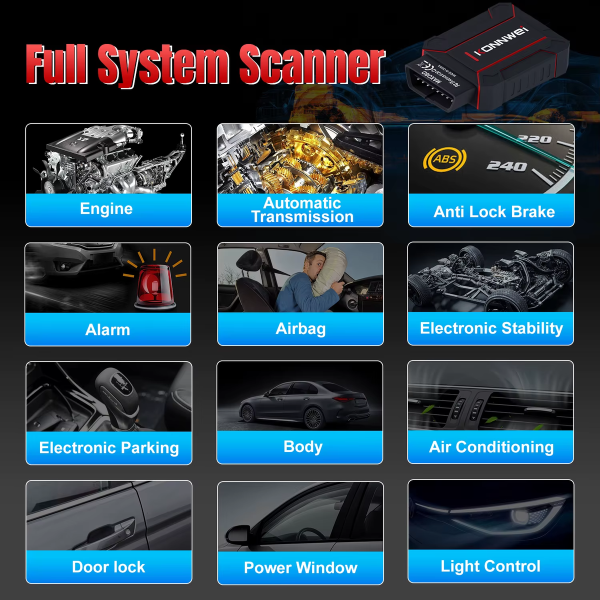 Escáner OBD2 Konnwei MAXOBD Bluetooth 5.2